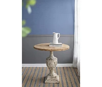 30x31" Antique Round Wood Table