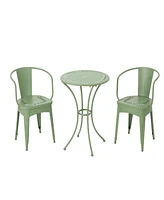 Whimsical 3-Piece Powder-Coated Metal Bistro Set