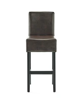 Streamdale Furniture Set Of 2 26" Portman Bonded Leather Counter Height Barstool, Brown