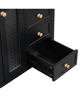 36-inch bathroom vanity with two soft close doors, adjustable shelves and three soft close drawers