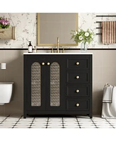 Streamdale Furniture 36-inch bathroom vanity with two soft close doors, adjustable shelves and three soft close drawers