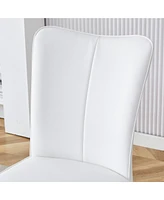 Streamdale Furniture Table and chair set, Mdf desktop, white metal table legs, stable and beautiful