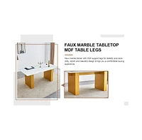 Streamdale Furniture Table and chair set.Large modern rectangular table with 0.4 inch patterned glass tabletop and large Mdf table legs.Comes with 8 c