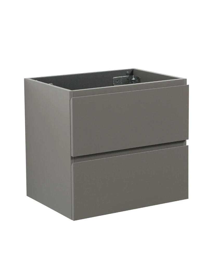 Wall mount cabinet Without basin, Gray color, With two drawers, Pre-assembled