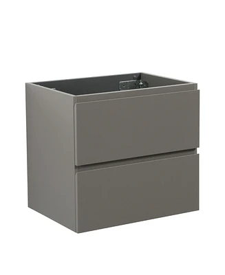 Wall mount cabinet Without basin, Gray color, With two drawers, Pre-assembled