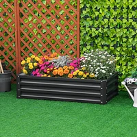 Simplie Fun Raised Garden Bed, 4' x 2' x 1' Galvanized Planter Box Raised Bed for Vegetables, Flowers, Plants and Herbs, Gray