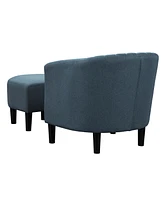 Convenience Concepts 27.75" Polyester Roosevelt Accent Chair with Ottoman