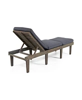 Simplie Fun Ariana Kd Wood Chaise Lounge W/ Cushion