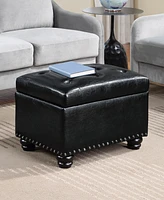 Convenience Concepts 24" Faux Leather 5th Avenue Storage Ottoman