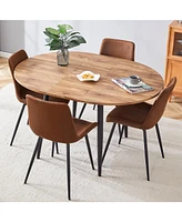 Simplie Fun Table and chair set.Modern Extendable Mdf Dining Table.The table has a telescopic design, suitable for gatherings of different size.Paired