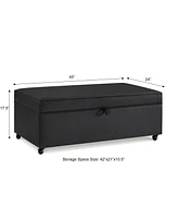 Modern Large Comfort Sofa Ottoman with Storage, Modular Sectional Storage Ottoman With Wheels For Living Room, Lounge Ottoman, Couch Storage Ottoman,