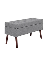 Storage Bench with Storage Bench for Bedroom End of Bed Bench Foot of Bed Bench Entryway Bench Storage Ottoman Bench 43.7" W x 18.1" D Grey