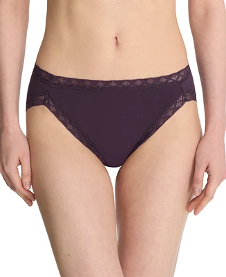 Natori Bliss Lace-Trim Cotton French-Cut Brief Underwear 152058