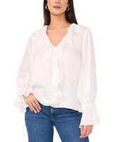 Vince Camuto Women's Ruffled V-Neck Bell-Sleeve Blouse