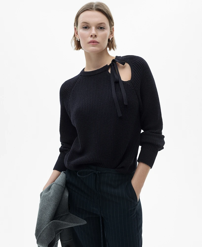 Mango Women's Cut-Out Knitted Sweater