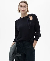 Mango Women's Cut-Out Knitted Sweater