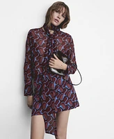 Mango Women's Bow Printed Shirt