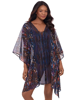 Miraclesuit Women's Tapiz Gold-Shimmer Caftan Cover Up