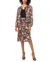 Vince Camuto Women's Floral-Print Sequined Zip Jacket