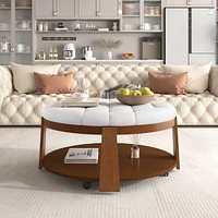 Streamdale Furniture Modern Large Round Ottoman Coffee Table 2