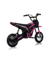 Simplie Fun 24V14ah Kids Ride On 24V Electric Toy Motocross Motorcycle Dirt Bike-xxl large, Speeds up to 14.29MPH, Dual Suspension, Hand