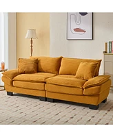 Streamdale Furniture Corduroy Sofa Sleeper Couch Loveseat Sofa with Pillows Comfy Upholstered Deep Seat Sofa for Bedroom, Living Room, Apartment, Offi