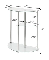 Designs2Go Classic Glass 3 Tier Display Entryway Hall Table