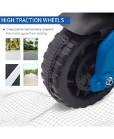 6V Electric Motorcycle for Kids, Dirt Bike, Battery-Powered Ride-On Toy Off-Road Street Bike with Pedal, Headlights, and Training Wheels, Blue