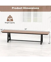 Costway Pcs Patio 72 " Extra Long Bench Outdoor Long Chair for 4 Weatherproof Hdpe Seat