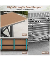 Costway Pcs Patio 72 " Extra Long Bench Outdoor Long Chair for 4 Weatherproof Hdpe Seat