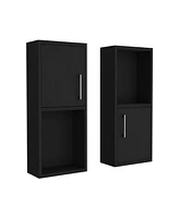 Depot E-Shop Eak 2 Pcs Wall Mounted Bathroom Medicine Cabinet 24" H , Two Doors, Shelves