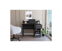 Depot E-Shop Vera Computer Desk with Top Open Shelf, 1-Drawer and 2-Storage Shelves