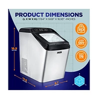 NutriChef Countertop Ice Maker Machine, 26 lbs Daily Capacity, with Ice Scoop and Basket