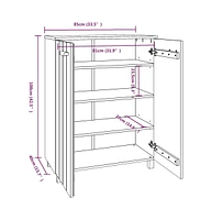 vidaXL Shoe Cabinet Hamar Light Gray 33.5"x15.7"x42.5" Solid Wood Pine