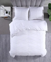 City Scene Solid Microfiber White 3 Piece Comforter Set-King