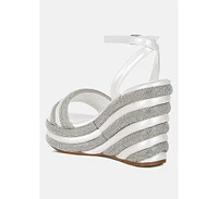 My Bliss Rhinestone Studded Wedge Sandals