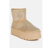 London Rag Xoras Chunky Rhinestones Ankle Boots