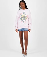 Grayson Threads, The Label Juniors' Lunar New Year Snake Floral Print Sweatshirt