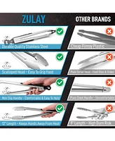 Zulay Kitchen Easy Grip Stainless Steel Tongs With Lock Mechanism