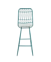 Geometric Counter Stools With Water-Resistant Cushions (Set Of 2)