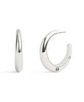 Coach Signature Hallmark Tubular Hoop Earrings