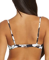 Volcom Juniors' Midnight Lily Printed Crop Bikini Top