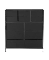 Slickblue 12-Drawer Non-Woven Storage Cabinet with 6 Large and 6 Small Bins for Versatile Organization