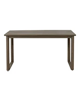 Rustic Acacia Wood Slatted Outdoor Dining Table