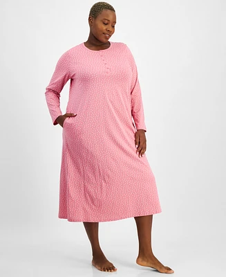 Charter Club Plus Cotton Jersey Nightgown, Exclusively at Macy's