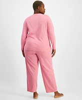 Charter Club Plus Cotton Mini Hearts Pajama Set, Exclusively at Macy's