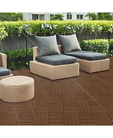 Streamdale Furniture Wood Plastic Composite Deck Tiles Set of 20pcs, Composite Decking Resist Rust, Water, Weather, Indoor&Outdoor, Easy to Diy & Main