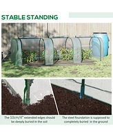 10' x 3' x 2.5' Mini Greenhouse, Portable Tunnel Green House with Roll-Up Zippered Doors, Uv Waterproof Cover, Steel Frame, Clear