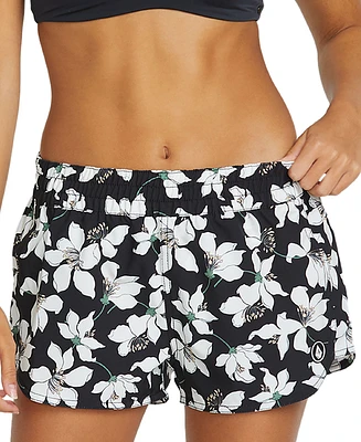 Volcom Juniors' Midnight Lily Printed Drawstring Boardshorts