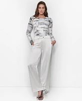 Dkny Women's Satin High-Rise Wide-Leg Pants